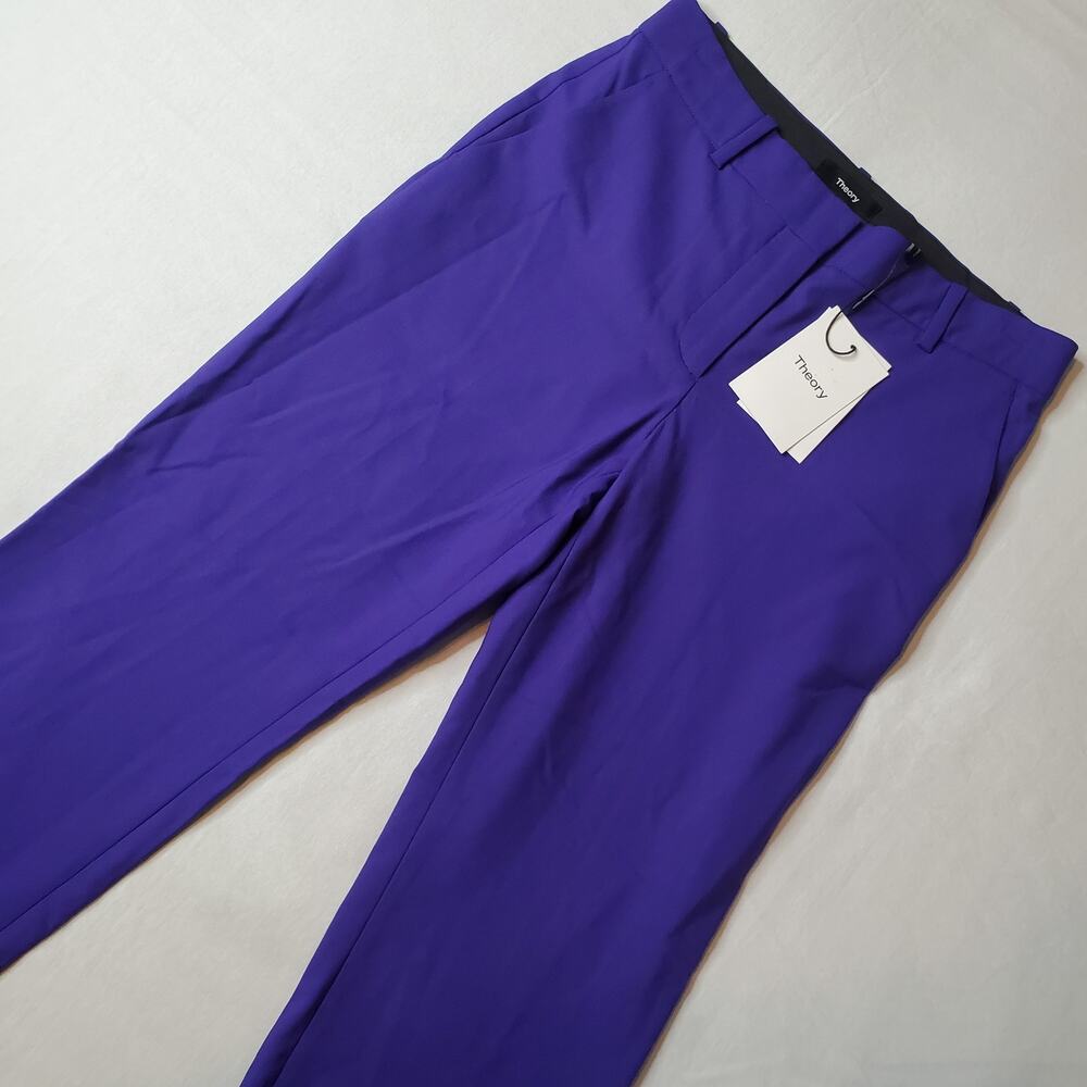 Theory NWT Purple (Blue Iris) Treeca Ankle Crop Pants Wool/elastane US6